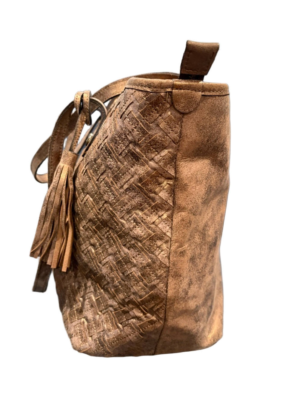 Patricia Nash Woven Metallic Leather Tote Bag + Dust Bag EUC Boho Italian Style - Picture 3 of 15